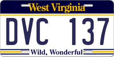 WV license plate DVC137