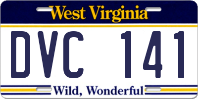 WV license plate DVC141