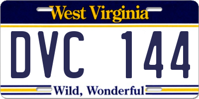 WV license plate DVC144