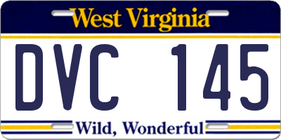 WV license plate DVC145
