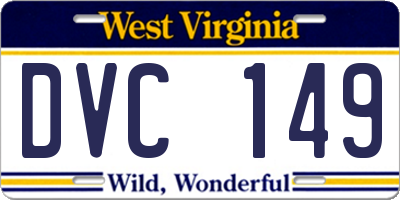 WV license plate DVC149