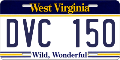 WV license plate DVC150