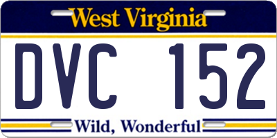 WV license plate DVC152