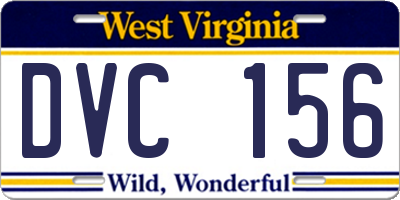 WV license plate DVC156
