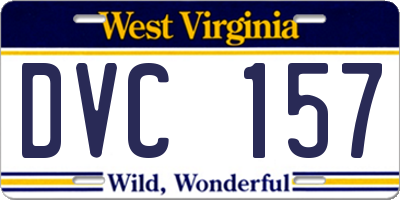 WV license plate DVC157