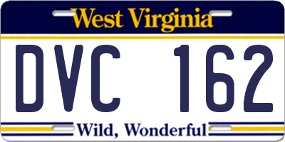 WV license plate DVC162
