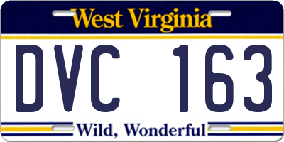 WV license plate DVC163