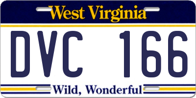WV license plate DVC166