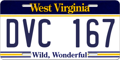 WV license plate DVC167