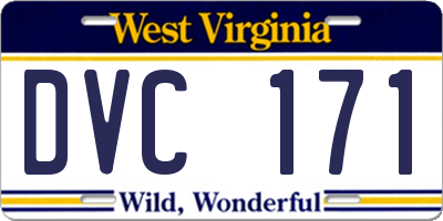 WV license plate DVC171