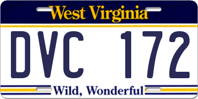 WV license plate DVC172