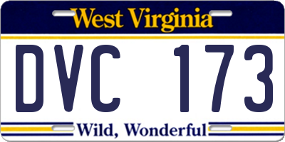 WV license plate DVC173