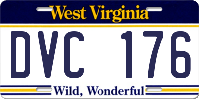 WV license plate DVC176
