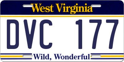 WV license plate DVC177