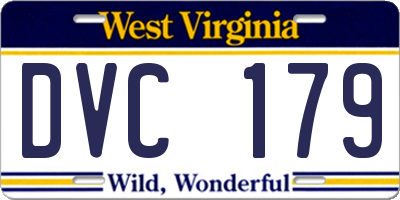 WV license plate DVC179