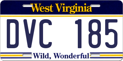 WV license plate DVC185