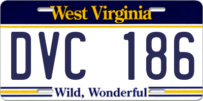 WV license plate DVC186