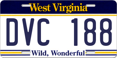 WV license plate DVC188