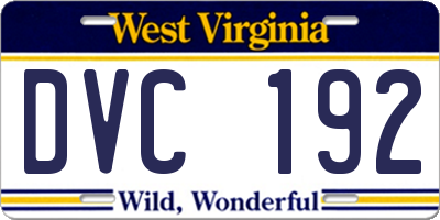 WV license plate DVC192