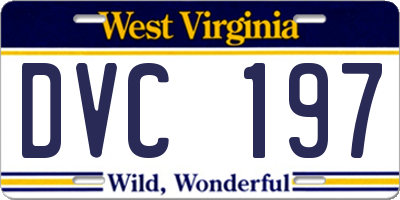WV license plate DVC197