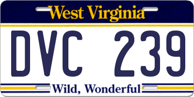 WV license plate DVC239