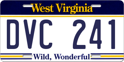 WV license plate DVC241