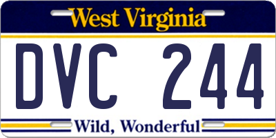 WV license plate DVC244