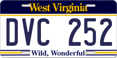 WV license plate DVC252