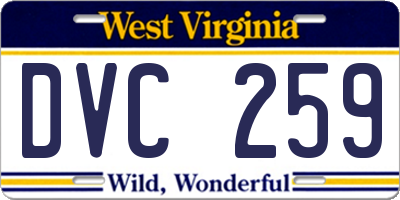 WV license plate DVC259
