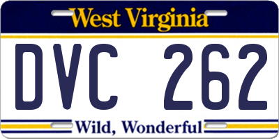 WV license plate DVC262