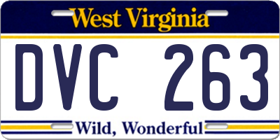 WV license plate DVC263