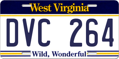 WV license plate DVC264