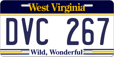 WV license plate DVC267