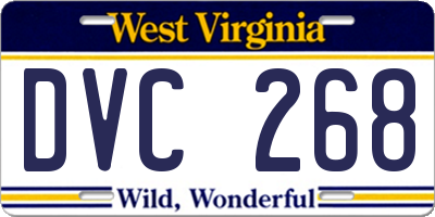 WV license plate DVC268
