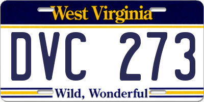 WV license plate DVC273