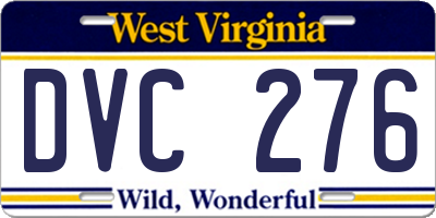 WV license plate DVC276