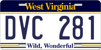 WV license plate DVC281