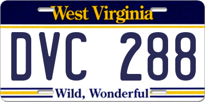 WV license plate DVC288