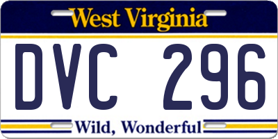 WV license plate DVC296