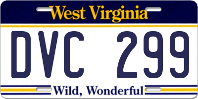 WV license plate DVC299