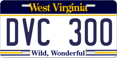 WV license plate DVC300
