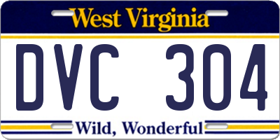 WV license plate DVC304