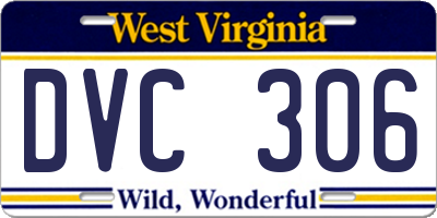 WV license plate DVC306