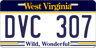 WV license plate DVC307
