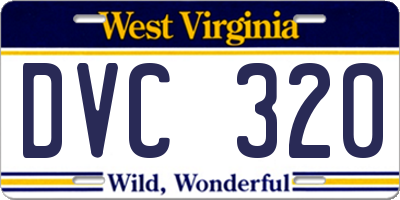 WV license plate DVC320