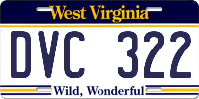 WV license plate DVC322