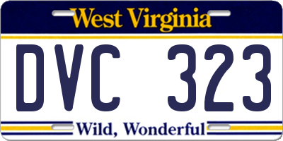 WV license plate DVC323