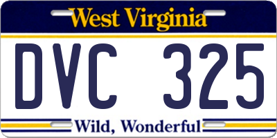 WV license plate DVC325