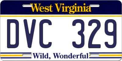 WV license plate DVC329