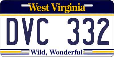 WV license plate DVC332
